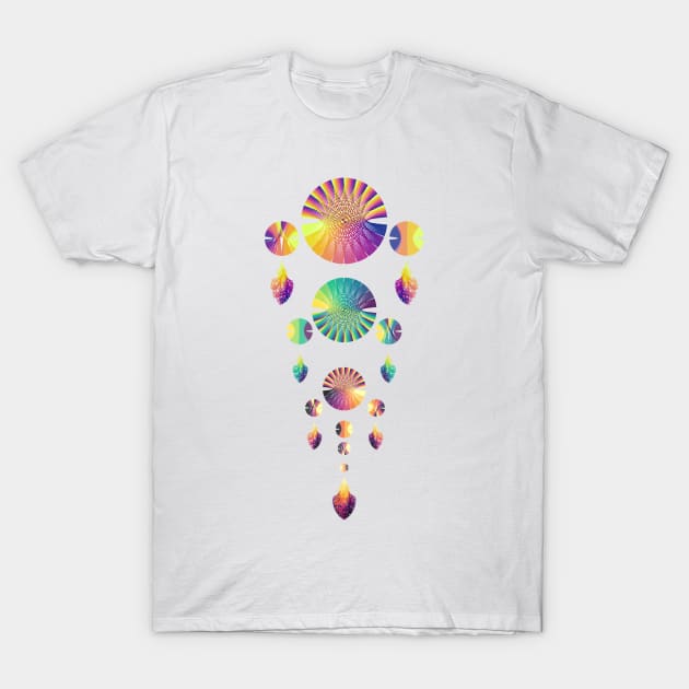 Dream Catcher Triple Tier | Combo 3 Sunset, Peacock and Volcano (White) T-Shirt by aRtVerse